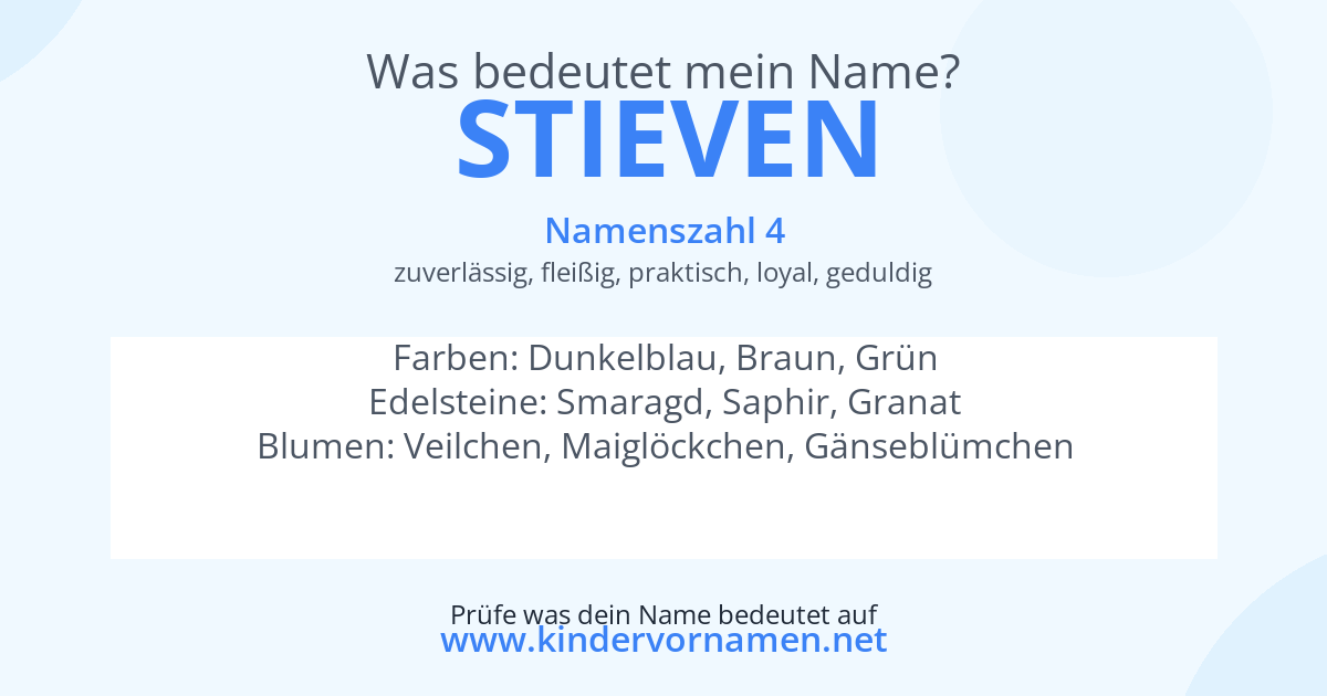 Was bedeutet der Name Stieven?