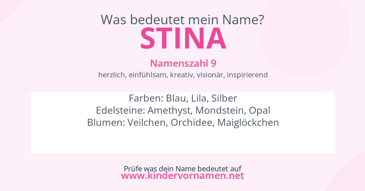 Was bedeutet der Name Stina?