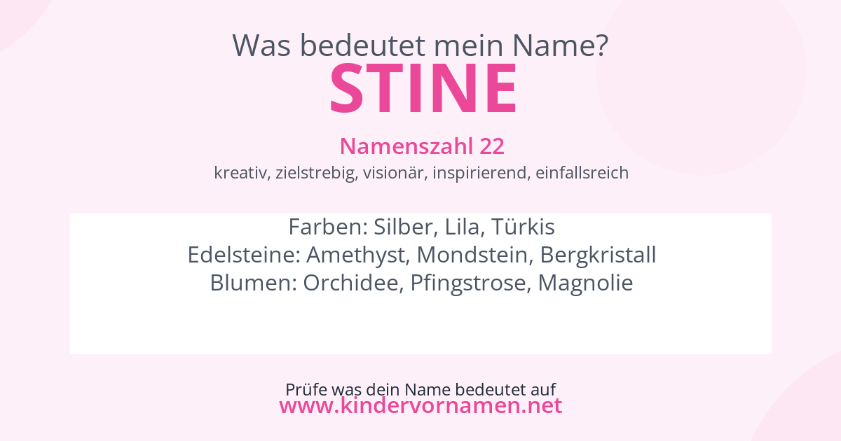 Was bedeutet der Name Stine?