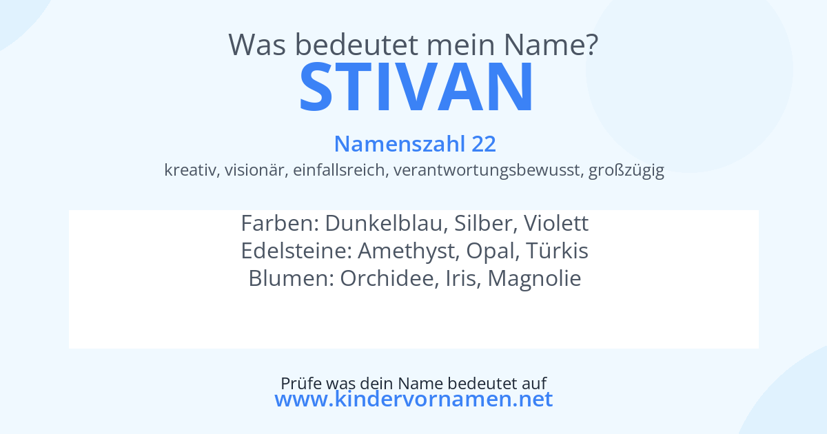 Was bedeutet der Name Stivan?