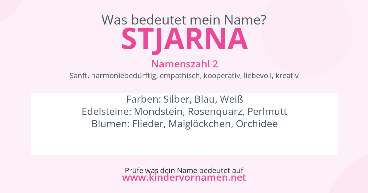 Was bedeutet der Name Stjarna?