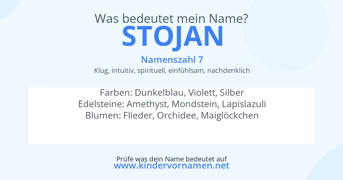 Was bedeutet der Name Stojan?