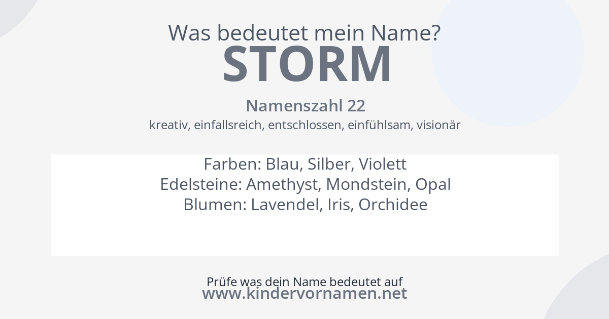 Was bedeutet der Name Storm?