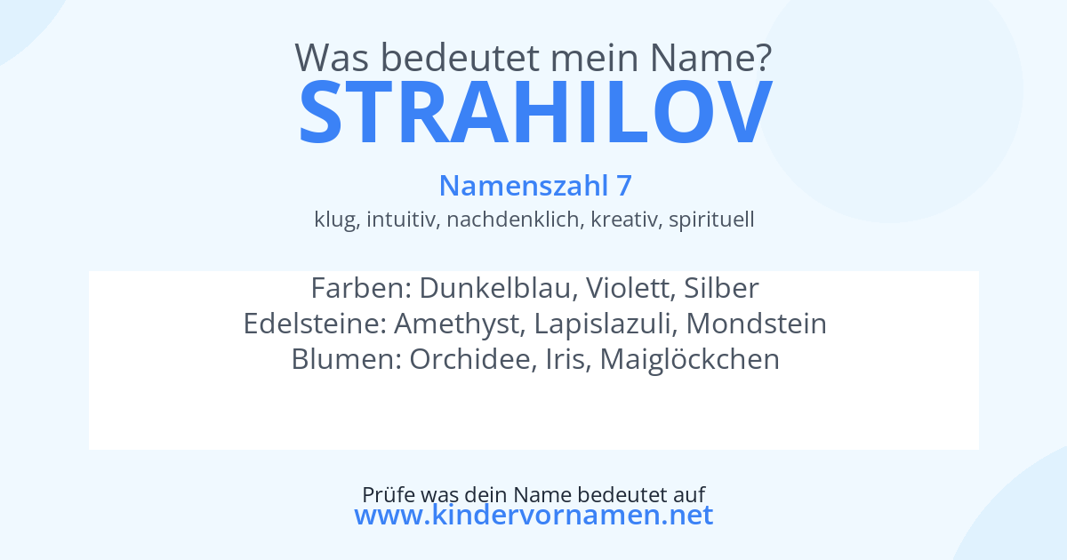 Was bedeutet der Name Strahilov?