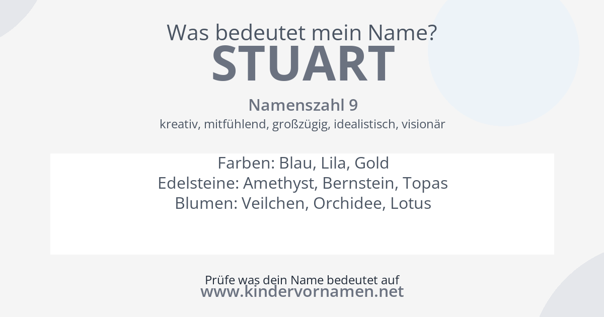 Was bedeutet der Name Stuart?