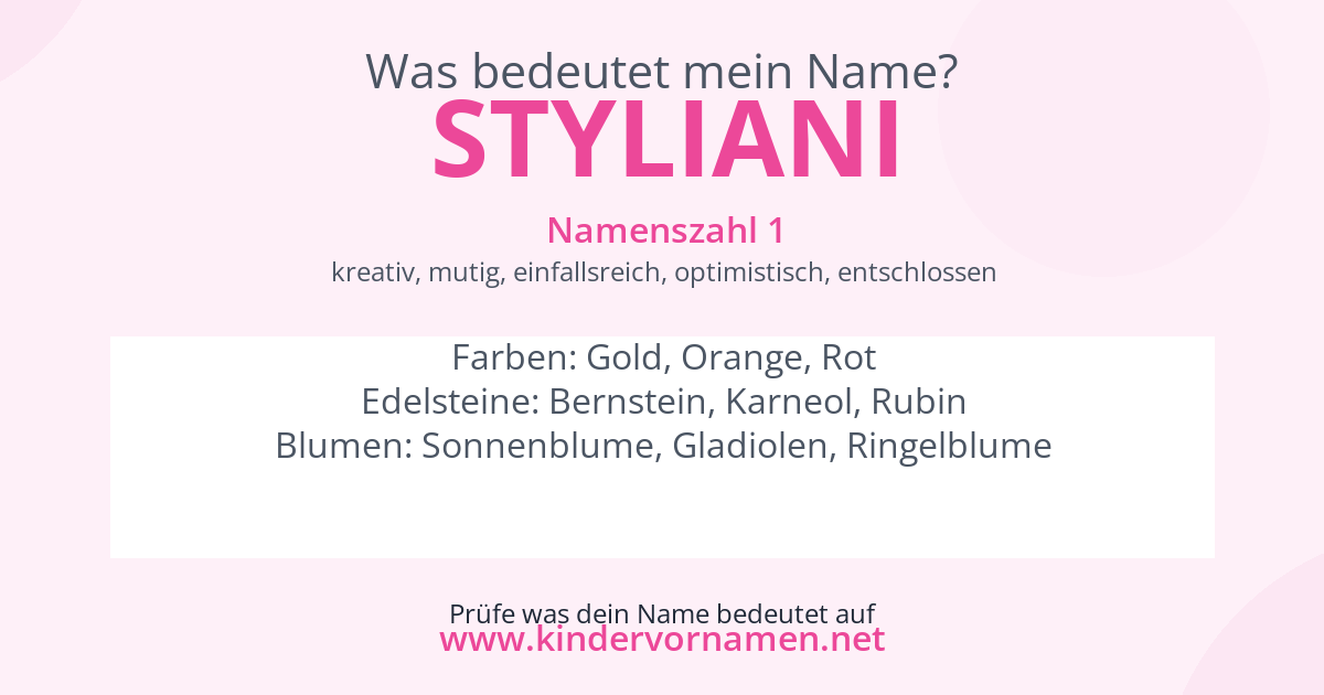 Was bedeutet der Name Styliani?