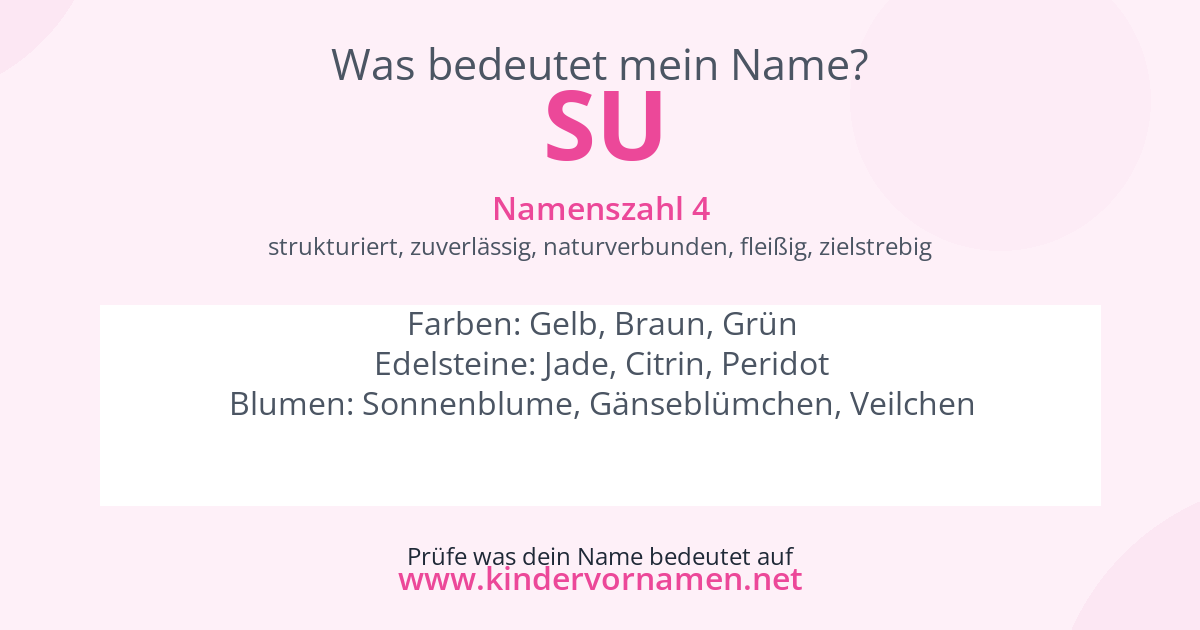 Was bedeutet der Name Su?