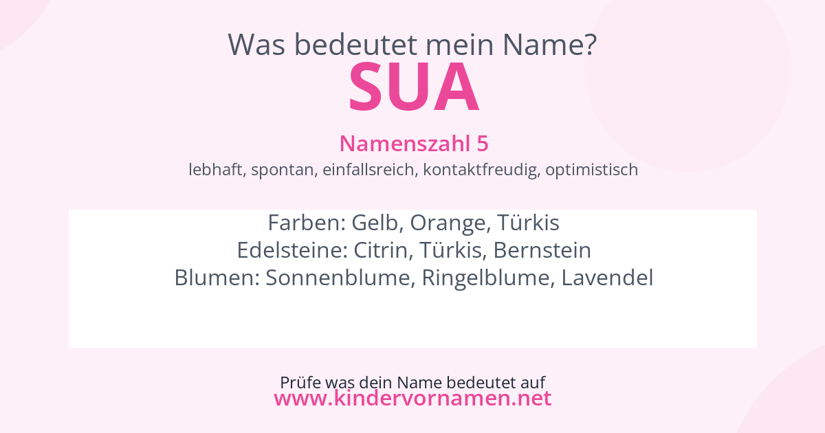 Was bedeutet der Name Sua?