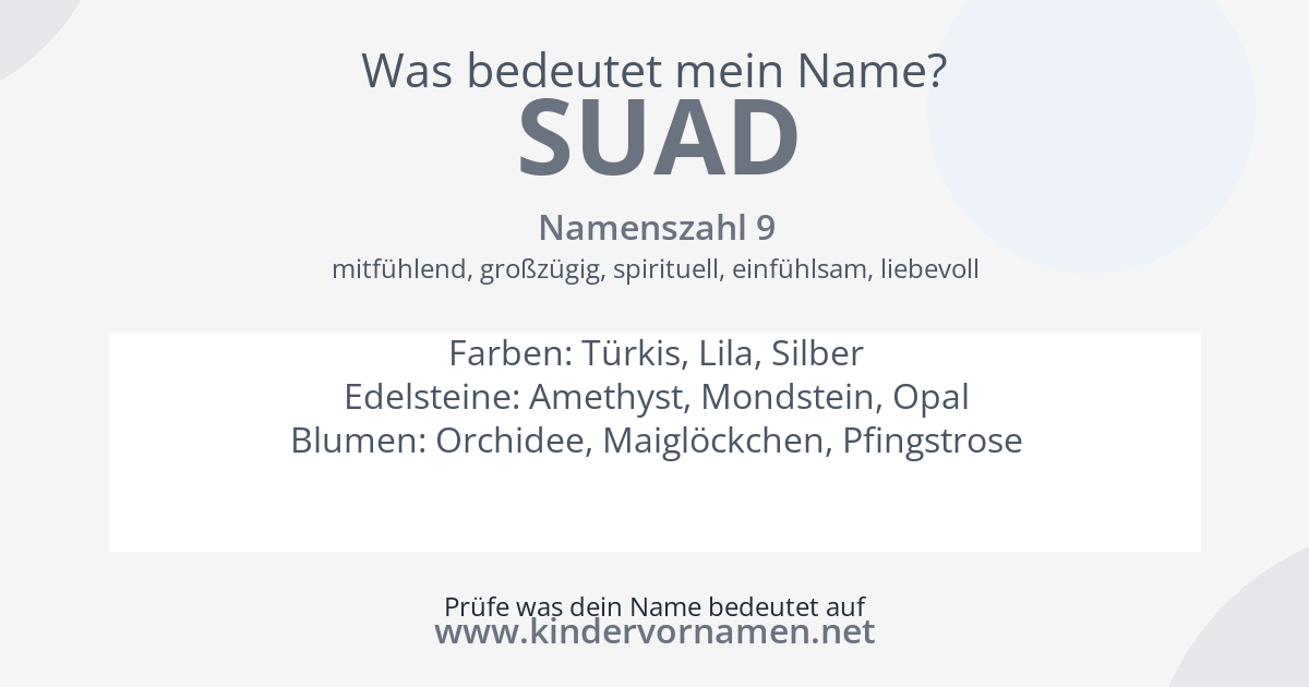 Was bedeutet der Name Suad?