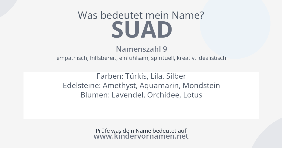 Was bedeutet der Name Suad?