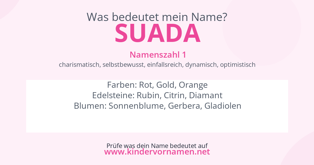 Was bedeutet der Name Suada?