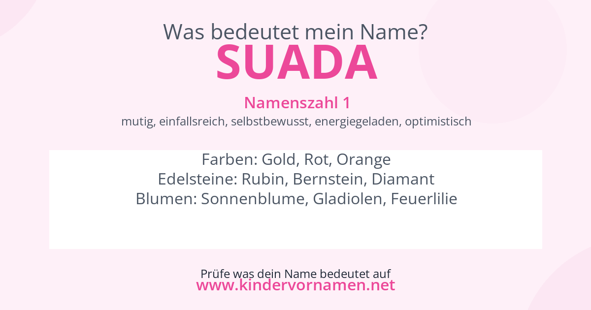 Was bedeutet der Name Suada?