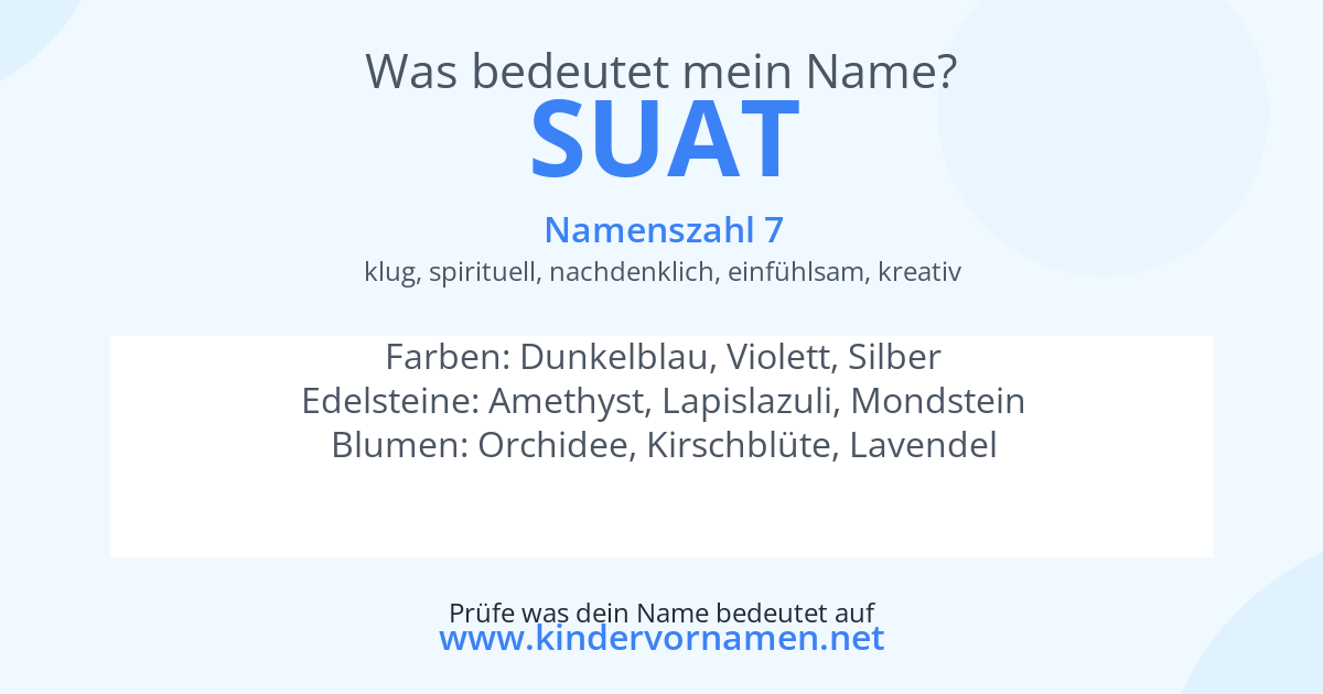 Was bedeutet der Name Suat?
