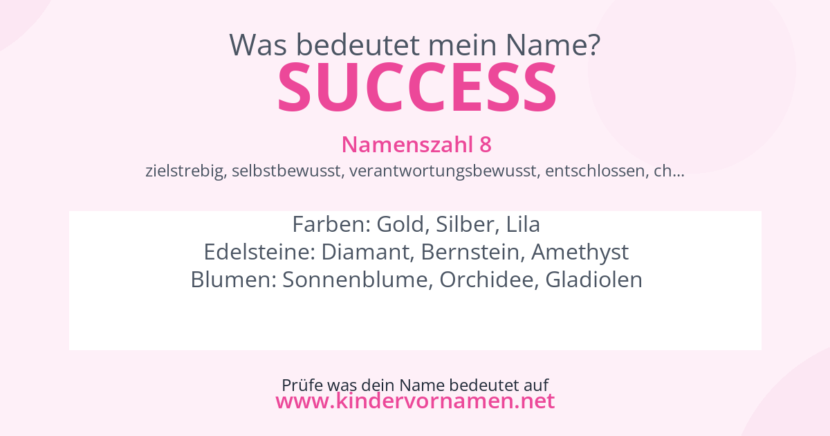 Was bedeutet der Name Success?