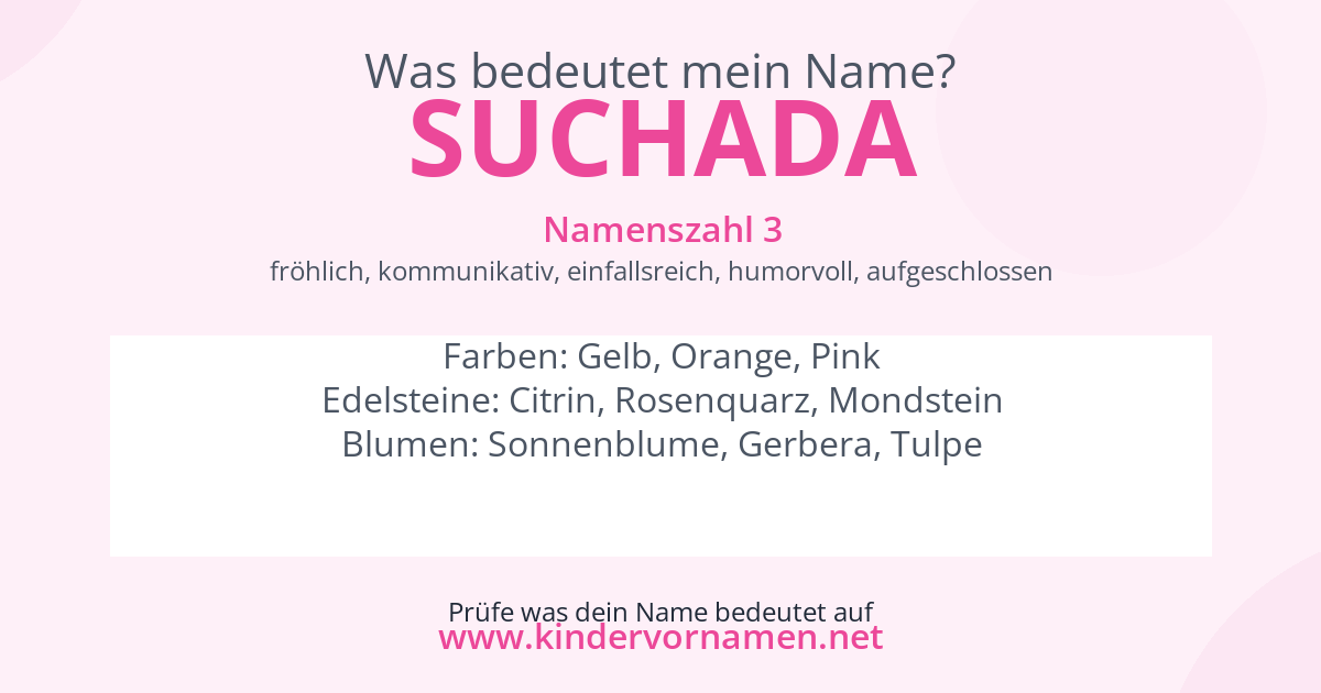 Was bedeutet der Name Suchada?