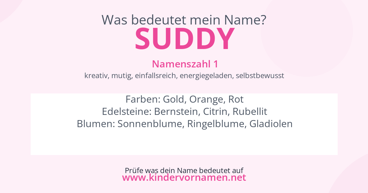 Was bedeutet der Name Suddy?