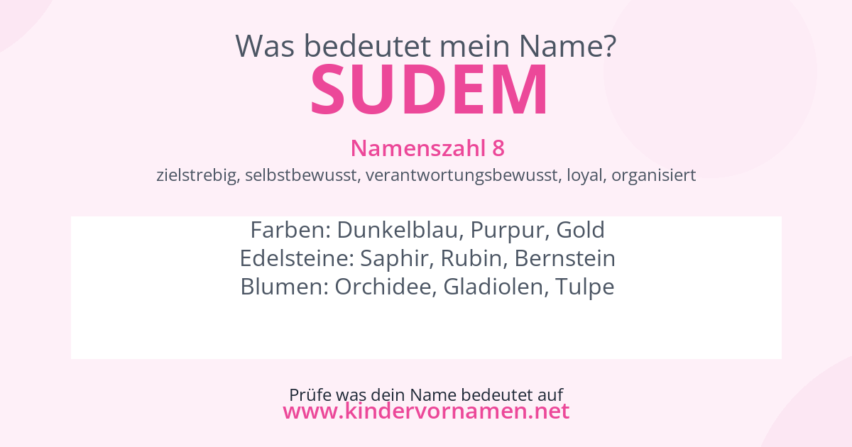 Was bedeutet der Name Sudem?