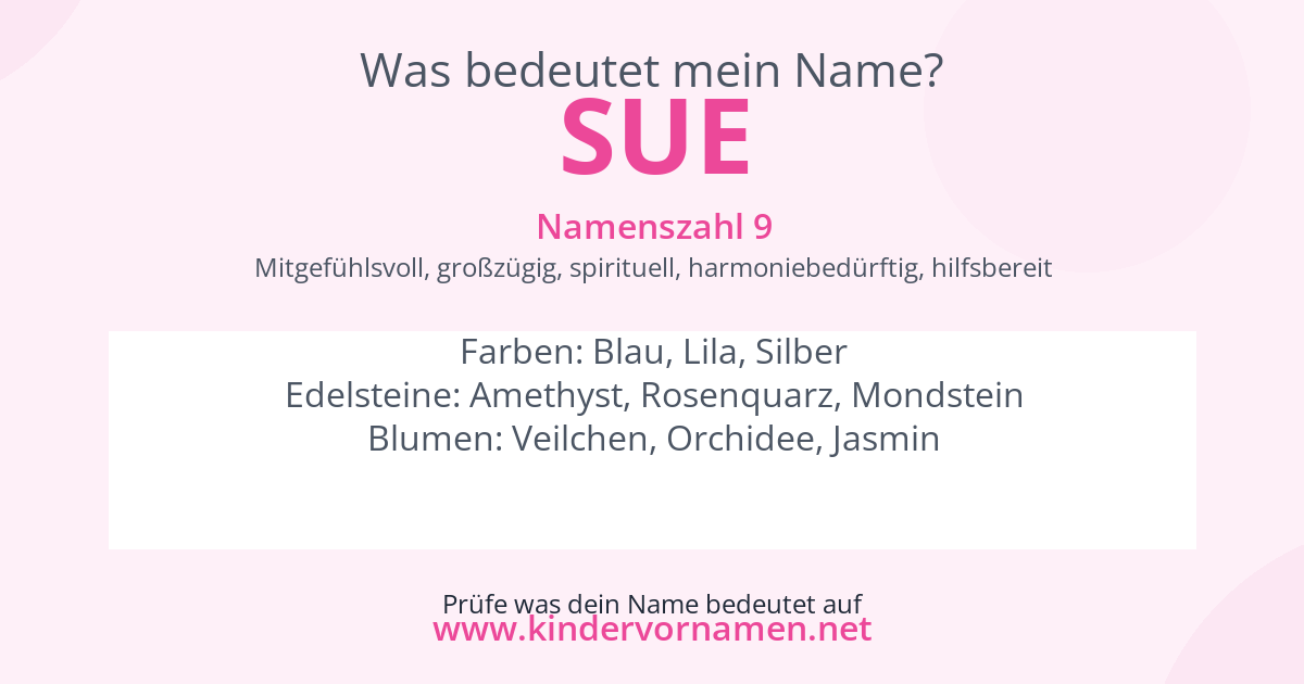 Was bedeutet der Name Sue?