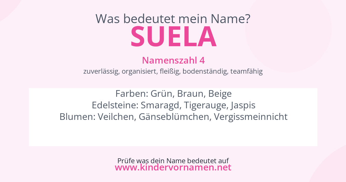 Was bedeutet der Name Suela?