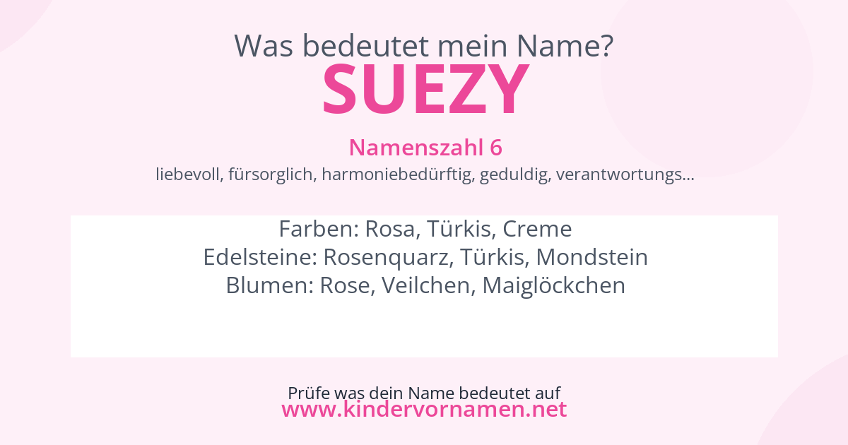 Was bedeutet der Name Suezy?