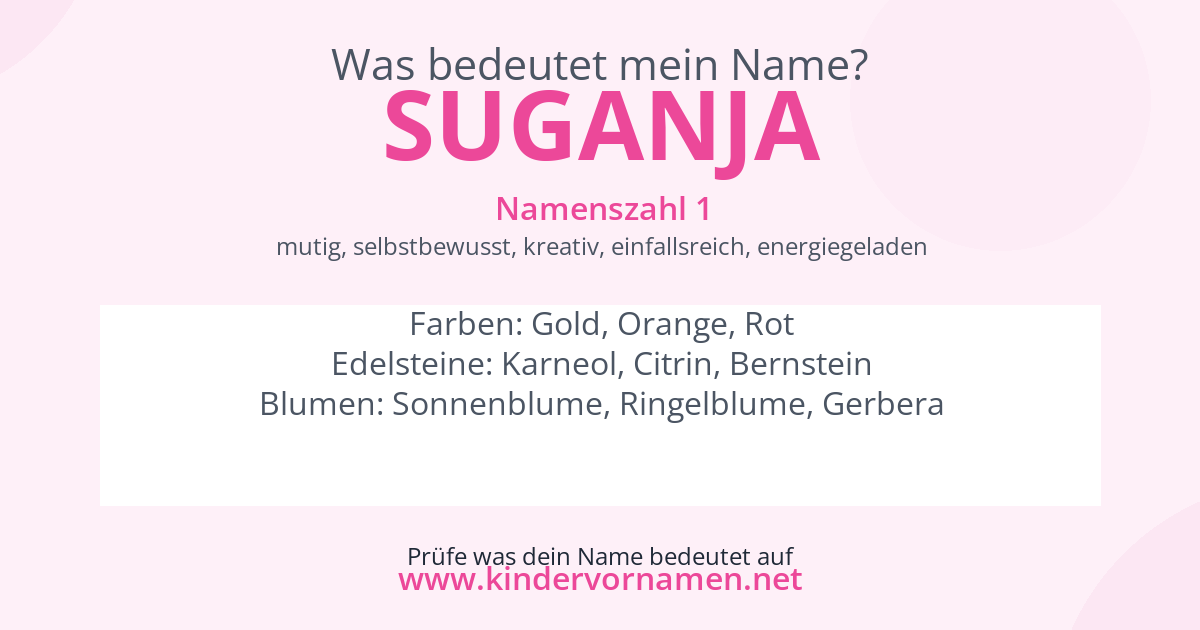 Was bedeutet der Name Suganja?