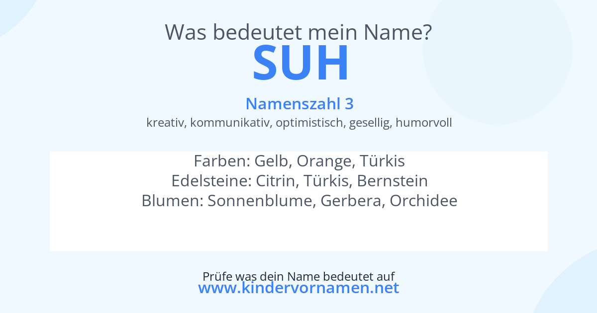 Was bedeutet der Name Suh?