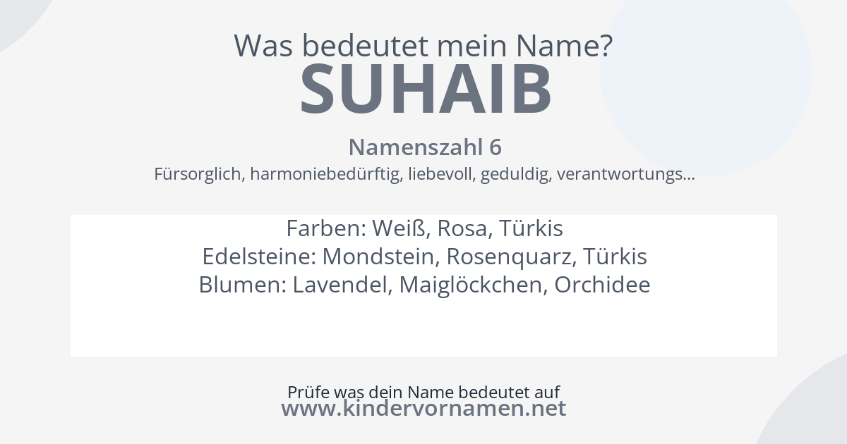 Was bedeutet der Name Suhaib?
