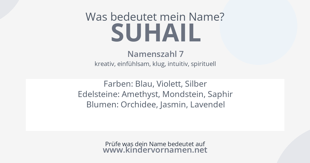 Was bedeutet der Name Suhail?