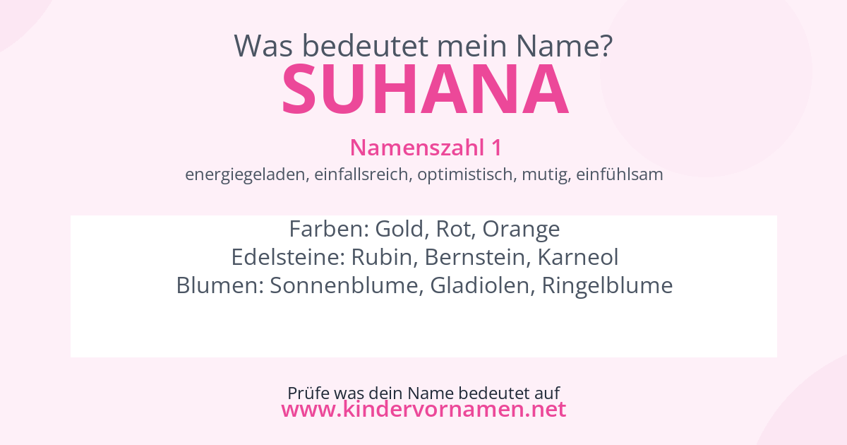 Was bedeutet der Name Suhana?
