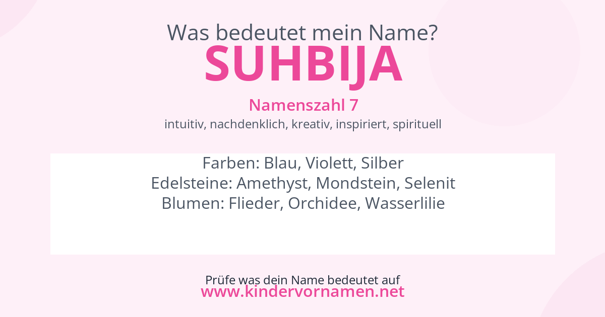 Was bedeutet der Name Suhbija?