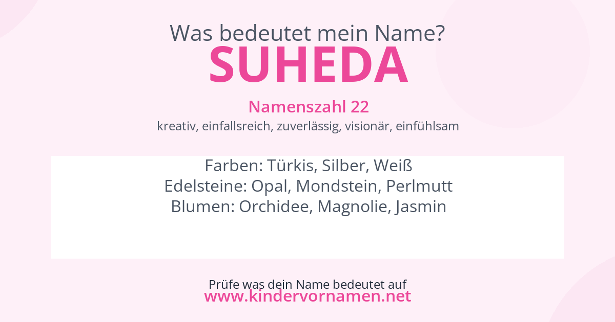 Was bedeutet der Name Suheda?