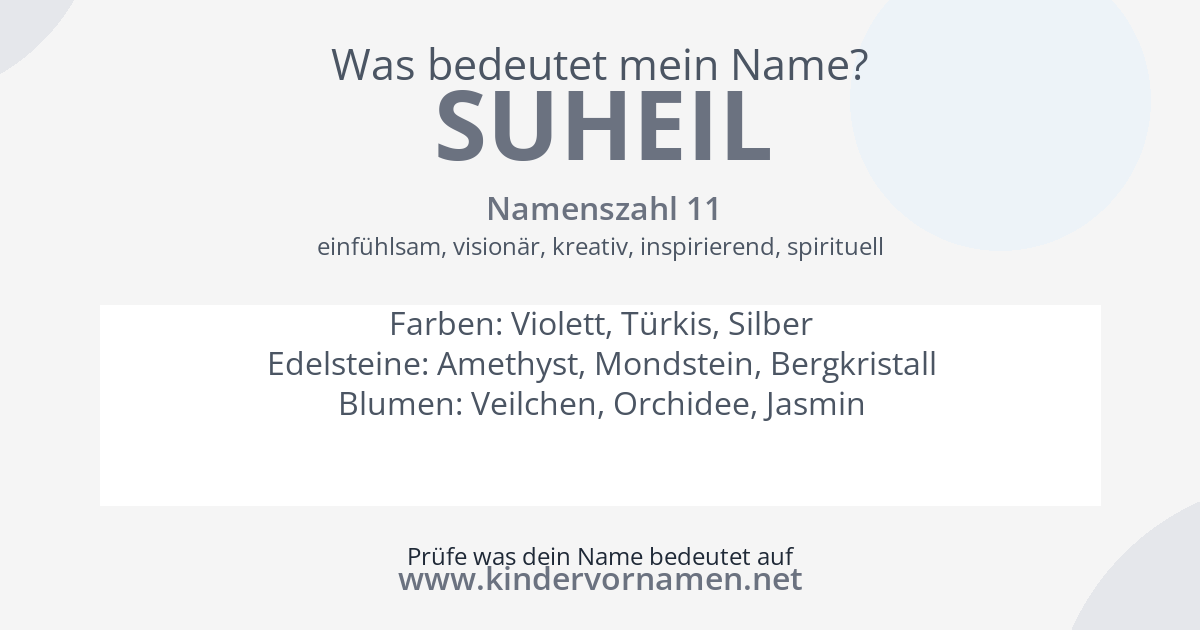 Was bedeutet der Name Suheil?