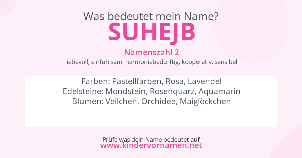 Was bedeutet der Name Suhejb?