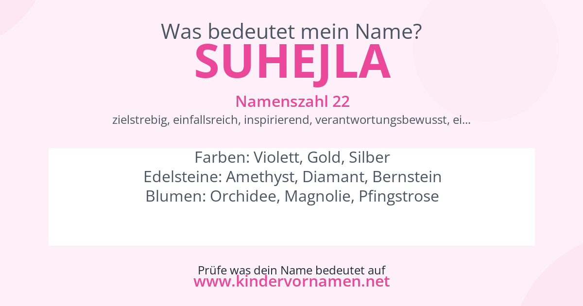 Was bedeutet der Name Suhejla?