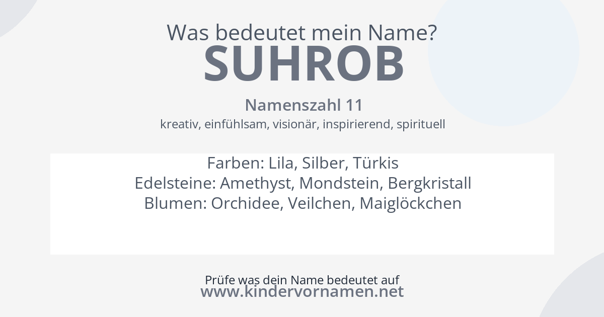 Was bedeutet der Name Suhrob?
