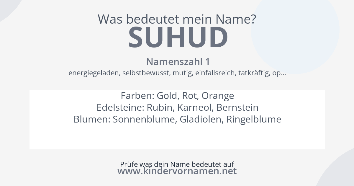 Was bedeutet der Name Suhud?