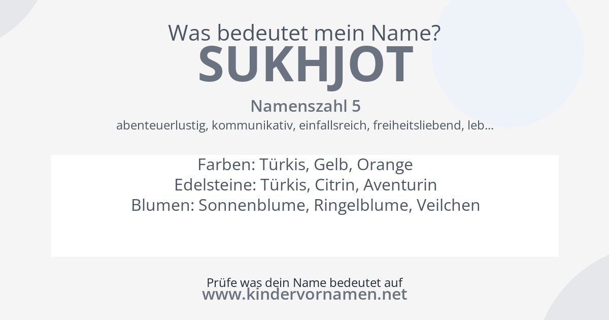 Was bedeutet der Name Sukhjot?