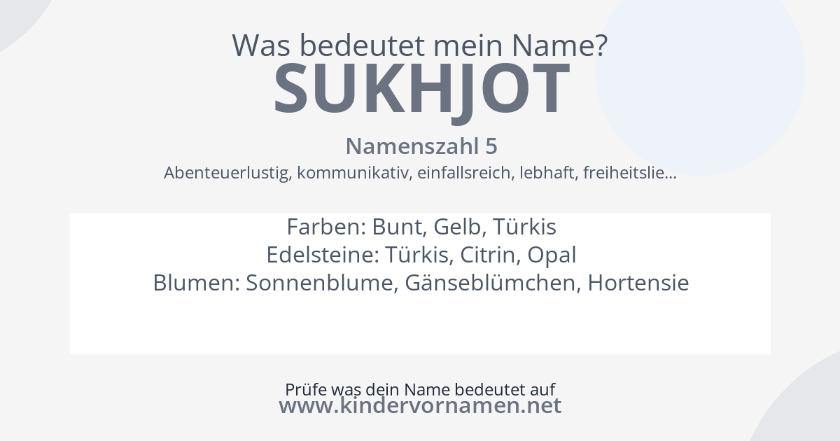 Was bedeutet der Name Sukhjot?