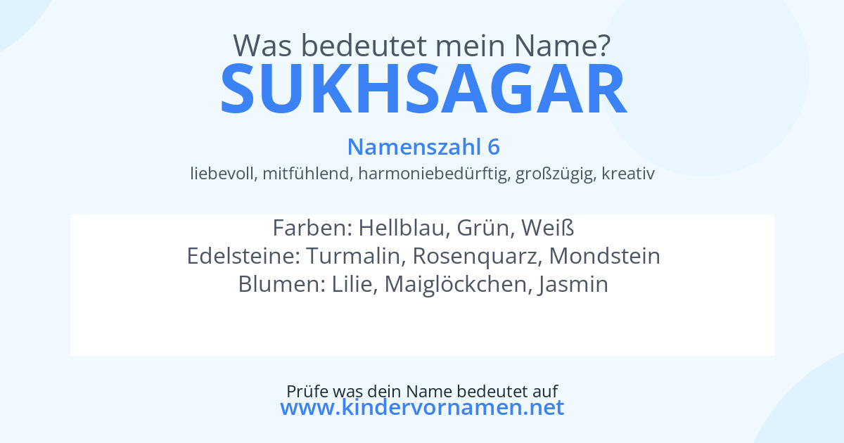 Was bedeutet der Name Sukhsagar?