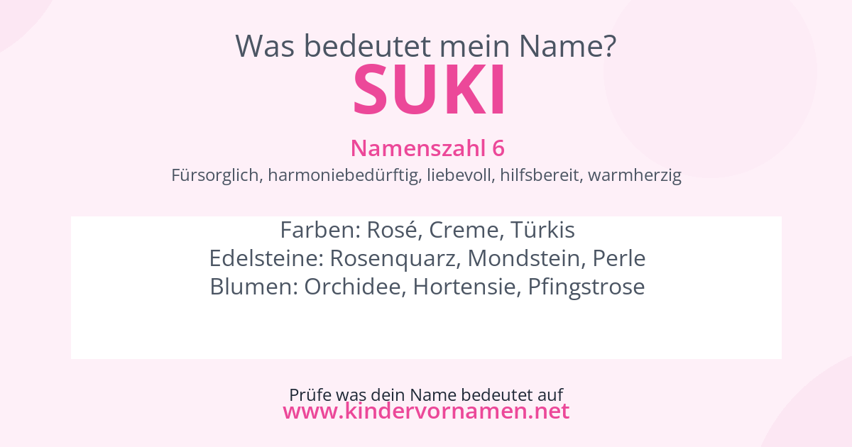 Was bedeutet der Name Suki?