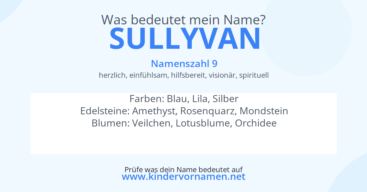 Was bedeutet der Name Sullyvan?