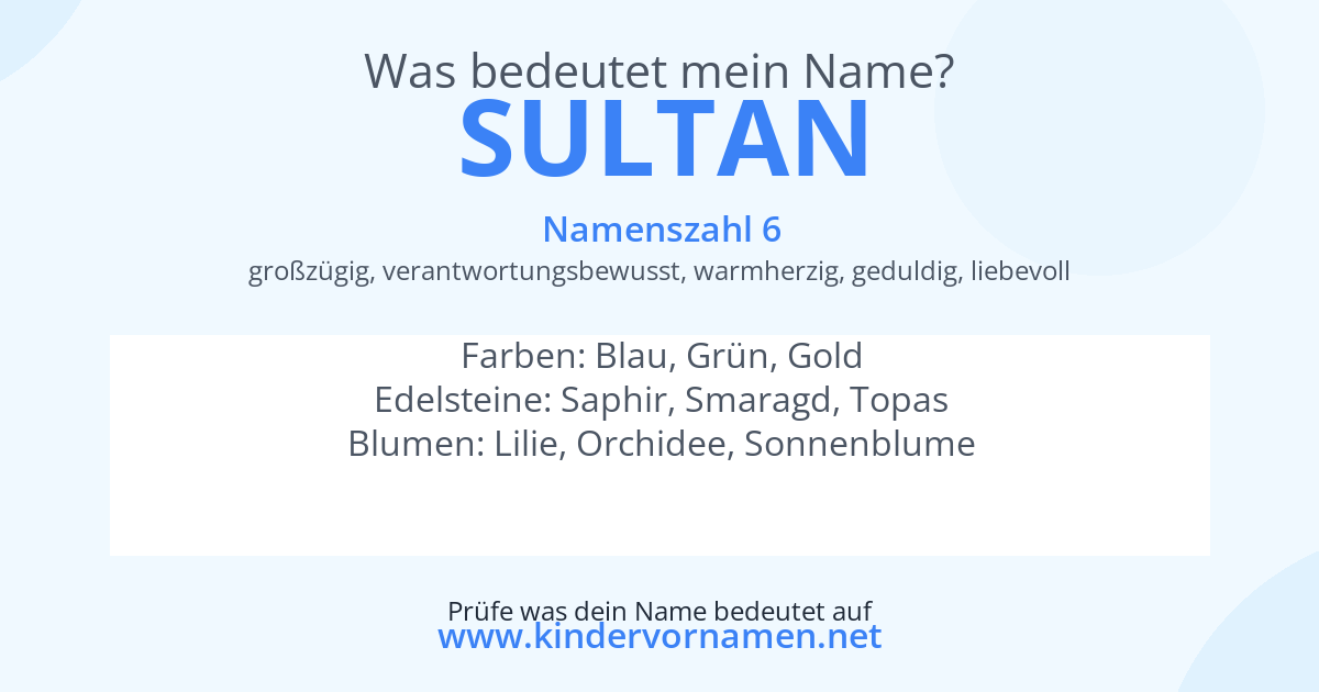 Was bedeutet der Name Sultan?