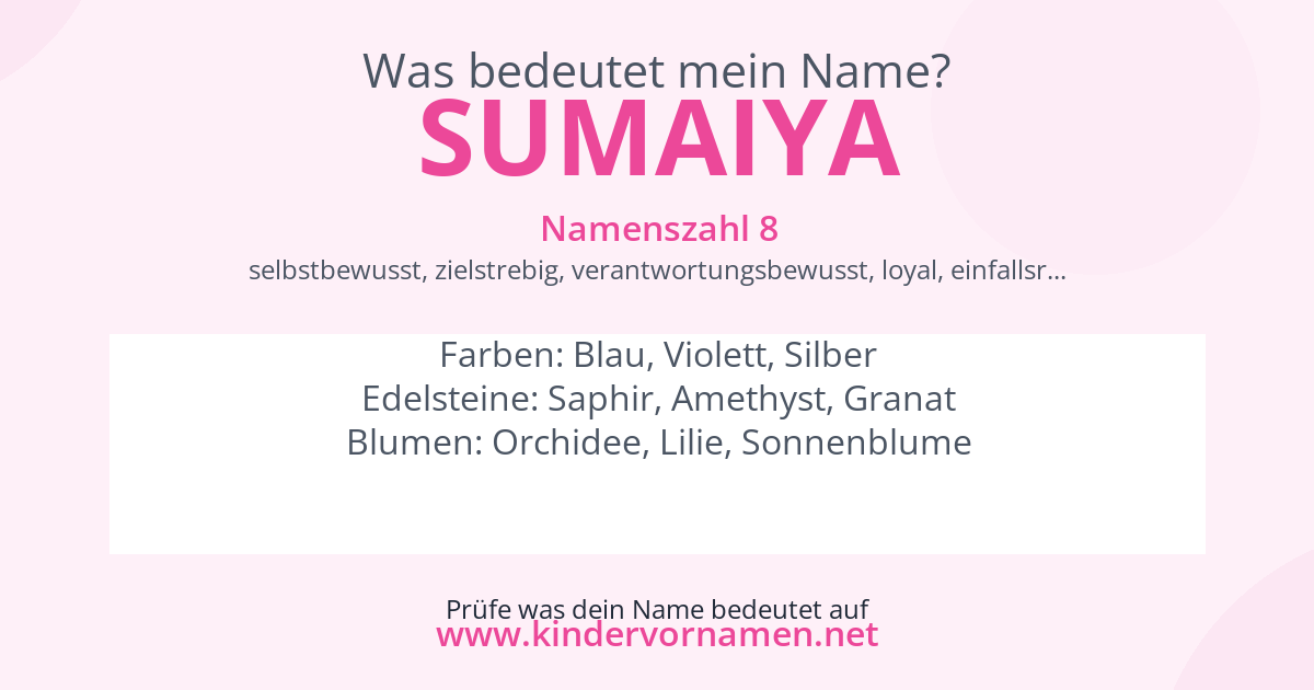 Was bedeutet der Name Sumaiya?