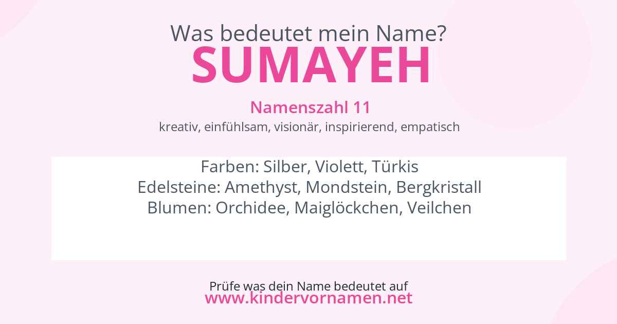 Was bedeutet der Name Sumayeh?