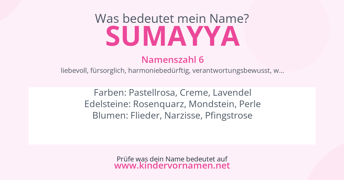 Was bedeutet der Name Sumayya?