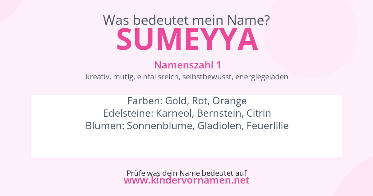 Was bedeutet der Name Sumeyya?