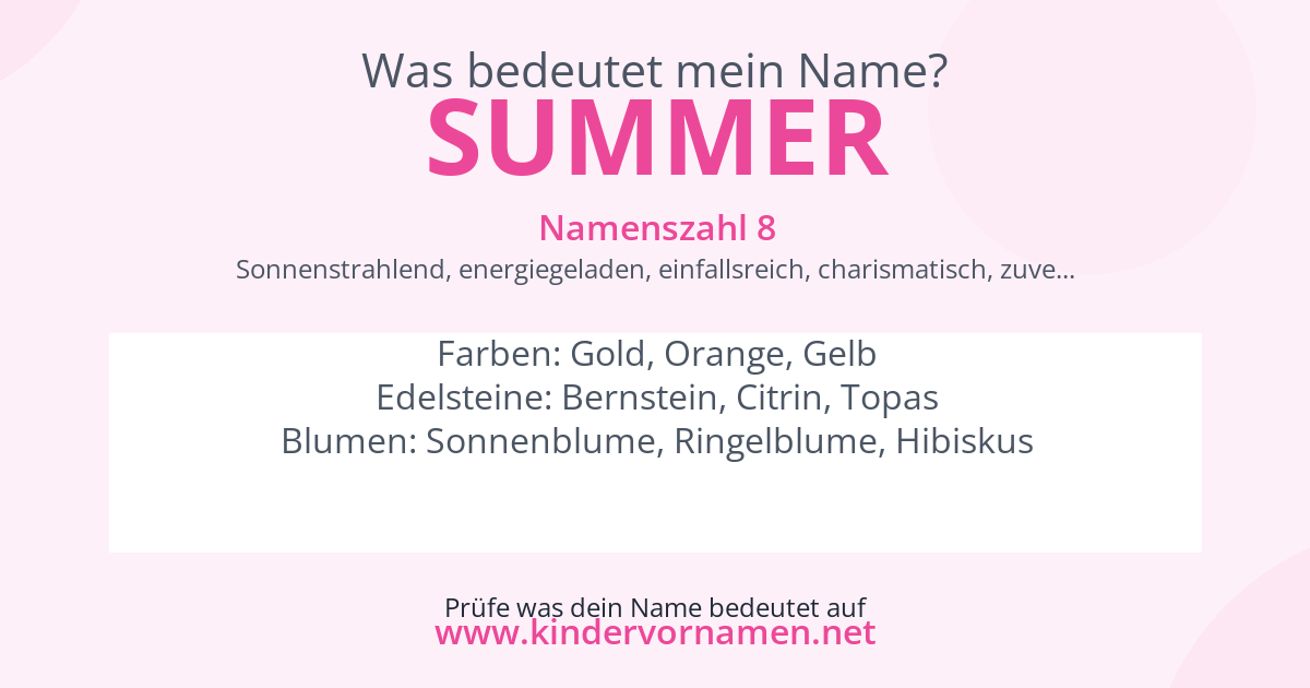 Was bedeutet der Name Summer?