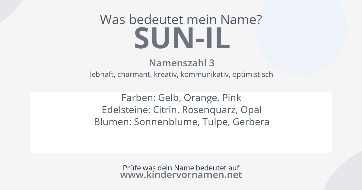 Was bedeutet der Name Sun-Il?