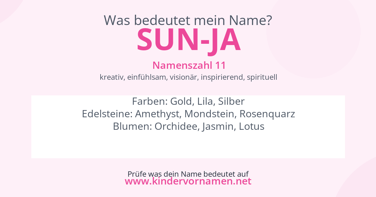 Was bedeutet der Name Sun-Ja?