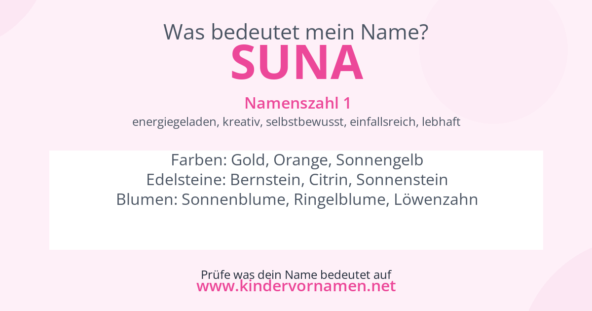 Was bedeutet der Name Suna?